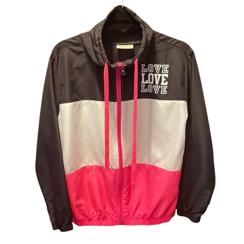 Black‎ and Pink Love Windbreaker Jacket